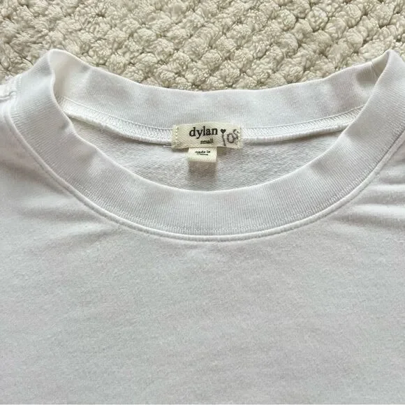 Dylan Oversized Bone White Crewneck Casual Athleisure Comfy Raw Hem Sweatshirt - Picture 11 of 12